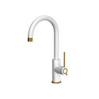 Virtuvės maišytuvas Quadron Jodie, baltas su vario detalėmis