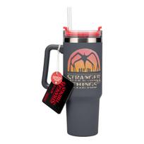 Stranger Things kelioninis puodelis su šiaudeliu, 900ml