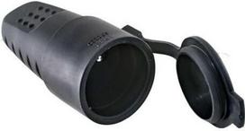 Elektros kištukas - OR-AE - 1370 - 2P+T - Atsparus vandeniui IP44 - Juodas guma