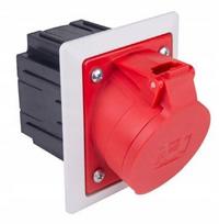 Pce kampinis sieninis lizdas 16a 5p 400v Ip44 raudonas