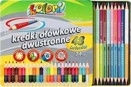 Dvipusės spalvotos kreidelės Penmate, 48 spalvos, metalinė dėžutė