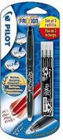 Pilot Frixion juodas rašiklis 0.7mm + 3 papildymai