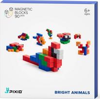 Pixio "bright Animals" magnetiniai konstravimo kaladėlės, 90 vnt.