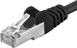 Premiumcord Cat6a S-ftp tinklo kabelis, 0.25m, juodas