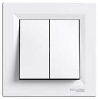 Schneider Electric Asfora dvigubas jungiklis, baltas, 10ax, 250v