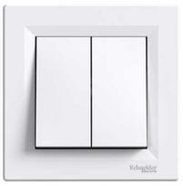 Schneider Electric Asfora dvigubas jungiklis, baltas, 10ax, 250v