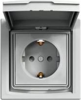 Schneider Asfora hermetiškas Schuko lizdas Eph3100361 aliuminio spalvos