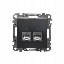 Schneider Sedna Design Rj45 Cat. 6 Stp dvigubas juodas lizdas