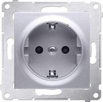 Simon 54 elektrinis lizdas Schuko, sidabrinis, 16a
