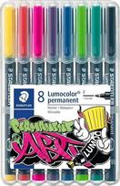 Staedtler Lumocolor Art F žymeklis, 8 spalvos, atsparus vandeniui