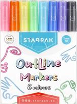 Metaliniai kontūriniai markeriai Starpak, 8 spalvos