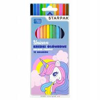 Starpak pieštukinės kreidelės 12 spalvų, vienaragis