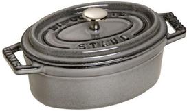 Staub Mini Cocotte ovalus 250 ml ketaus puodas, grafito spalvos