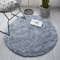 Apvalus Shaggy kilimas, minkštas pliušinis, 150x150 cm, pilkas