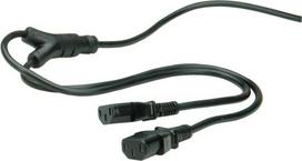 Maitinimo laidas 2xiec C13, 2m, juodas