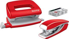 Metalinis segiklis ir skylmušis Leitz Wow, 10 lapų, raudonas