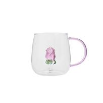 Homla Rosado stiklinė su rožės dizainu, 400ml