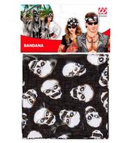 Juoda piratiška bandana su kaukolėmis