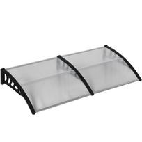 "Outsunny" stogelis lauko durims 200 x 96 x 27 cm stogelis su apsauga nuo UV spindulių, apsauga nuo lietaus, apsauga nuo saulės lauke, aliuminis, juodas, Skaidri + juoda