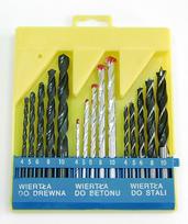 Grąžtas Mega Wiertła Grąžtų rinkinys: betonui (5), medienai (5), metalui (5) plastikinėje dėžutėje