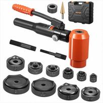 Hidraulinis skylių kirtimo rinkinys, 10 matricų metalinėms elektros spintoms, 12.7 iki 101.6 mm skylių darymo įrankis, lakštinio metalo perforatorius