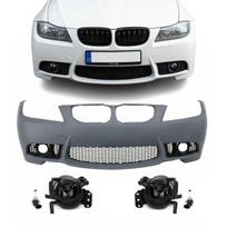 M3 išvaizdos Priekinis Bamperis, skirtas BMW E90 / E91 LCI (08-11), su tamsintais priešrūkiniais