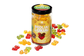 BROLIŲ MEDUS PASIFLORŲ, OBUOLIŲ IR AVIEČIŲ SKONIO GUMINUKŲ MIKSAS 500 g