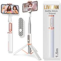 Asmenukių lazda ("Selfie sticks") LIVMAN Oth-AB202MAX - daugiafunkcis asmenukių lazdas ir trikojis su nuotolinio valdymo pultu, 1,5m