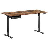 Aukščio reguliuojamas rašomasis stalas, 160.1x70.1x72.1-120.1 cm, rudas, elektrinis
