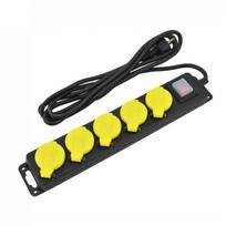 Dirbtuvinė prailginimo juosta - AWTOOLS - 5 lizdai - 3 m - su žeme ir jungikliu IP44