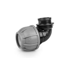 PN10 alkūnė PE vamzdžiams 25 mm / 3/4" vid.sr. Bradas