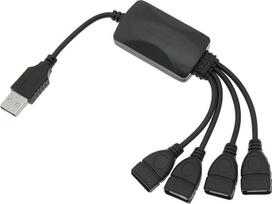 Usb Hub 4 prievadai, 2.0, juodas