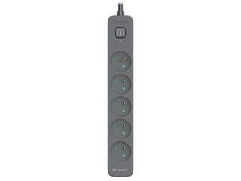Power Line+ 3m Graphite surge protector power strip (5 sockets)