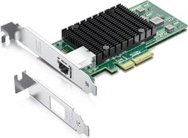 "H!Fiber.com" 10Gb Ethernet konvertuoto tinklo adapteris - suderinama "Intel X550-T1" tinklo sąsajos kortelė (NIC), PCI Express X4 su vienu RJ45 prievadu serverio LAN adapteriu