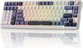 "RK ROYAL KLUDGE L98" belaidė mechaninė klaviatūra su kairės rankos "Southpaw" dizaino manipuliatoriumi ir "Hot Swap" rankenėle, trijų režimų 95 % klaviatūra BT/2.4G/USB-C, "Pro" programinė įranga, tarpinė, masyvi 8000 mAh baterija