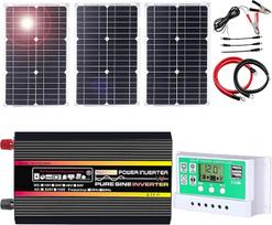 10000W saulės energijos rinkinys su "Pure Sine Wave" inverteriu ir 50A PWM valdikliu, skirtas nameliams ant ratų, valtims ir avariniam maitinimui (75W)