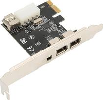 2,5Gb/s didelės spartos "PCIE 1X to 1394A Firewire" kortelė, IEEE 1394 PCI Express valdiklis, 4 prievadai (3 X 6 kontaktų ir 1 X 4 kontaktų), 1394a Firewire adapteris 7/8, skirtas serveriams