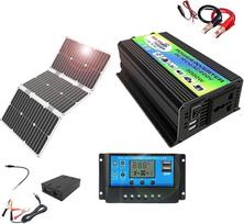 3000W saulės kolektorių rinkinys, 60W monokristalinė plokštė, 30A įkrovimo valdiklis, skirtas nameliams ant ratų, lauke, namams - du USB lizdai, LED indikatorius (220V)