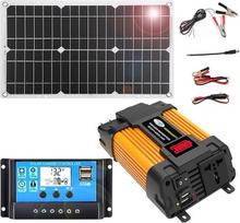 4000 W saulės kolektorių rinkinys su 18 W monokristaline plokšte ir 30 A valdikliu - du prievadai ir LED ekranas, skirtas naudoti namuose ir lauke (220 V)