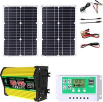 4000 W saulės kolektorių rinkinys su 50 W vandeniui atspariu kolektoriumi ir 50 A įkrovimo valdikliu nameliams ant ratų, namams ir valtims - dvigubos jungtys ir LED indikatorius (unikali spalva)