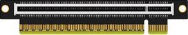 GLOTRENDS PA17 "PCIe 5.0 X16 Riser" adapterio plokštė dešiniuoju kampu, skirta montuoti į 1U/2U serverius