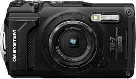 OM SYSTEM Tough TG-7 juodas kompaktiškas fotoaparatas, atsparus vandeniui, smūgiams, povandeniniam ir makro fotografavimo režimams, 4K vaizdo įrašai su F2.0 objektyvu, 4x plačiakampiu priartinimu (Olympus TG-6 įpėdinis)