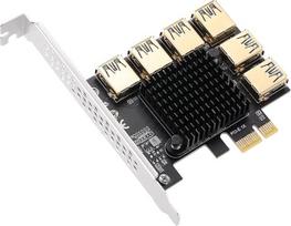 PCI-E 1 į 6 USB lizdai Riser kortelė USB 3.0 PCI-E adapterio plokštė Multiplier prievadas GPU Extender Miner Riser kortelė BTC Bitcoin Miner Mining