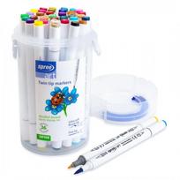 Flomasteriai 36 sp. SPREE Soft Brush dvipusiai (1 galas teptukinis)