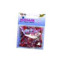Plytelės mozaikai Folia Glitter 5x5 mm, 700 vnt. rožinės spalvos