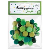 Dekoracija pomponai MIX Jungle green 35vnt./2cm INTERDRUK