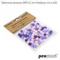 Dekoracija pomponai VIOLETINIAI MIX 120vnt./1cm, PENWORD