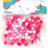 Dekoracija pomponai MIX rožiniai 120vnt. 10mm TITANUM