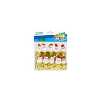 Kalėdiniai mediniai segtukai "Santa Klaus" CRAFT-FUN, 10 vnt.