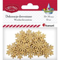 Dekoracija rankdarbiams Snaigės medinės 10vnt. 30x30mm Titanum